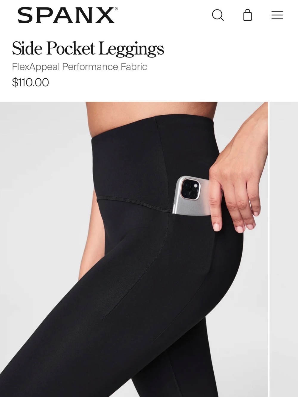 Spanx High-Rise booty boost Side Pocket Leggings - Black